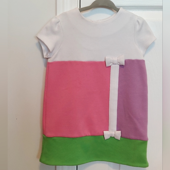 Hartstrings Dress Girls 2T A-line Ponte Knit Color Block Multicolor Pink Purple - Picture 9 of 10